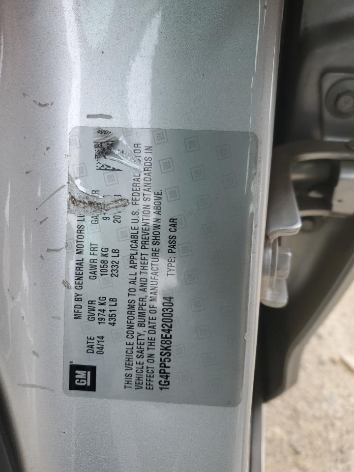 2014 Buick Verano VIN 1G4PP5SK8E4200304 Copart auction photo, all over damage thumbnail 12