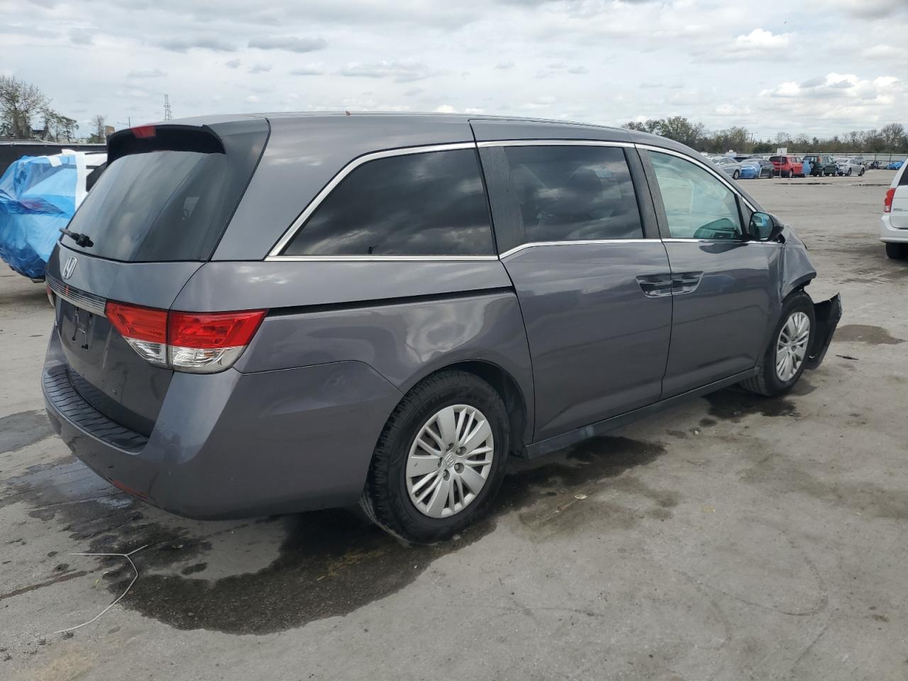 2015 Honda Odyssey VIN 5FNRL5H26FB009698 Copart auction photo, front end / side damage thumbnail 3
