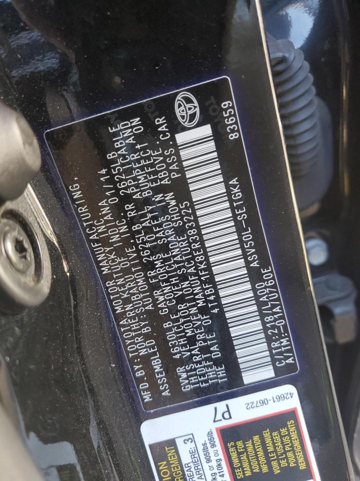 2014 Toyota Camry VIN 4T4BF1FK8ER383225 Copart auction photo, front end damage thumbnail 12