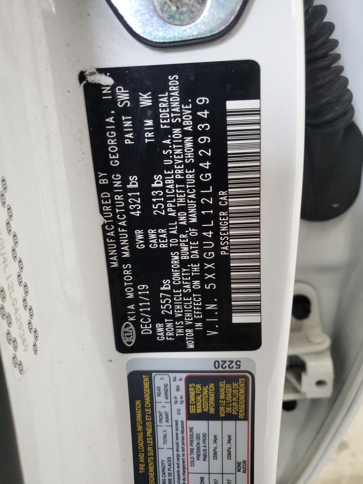 2020 KIA Optima VIN 5XXGU4L12LG429349 Copart auction photo, mechanical / minor dent/scratches damage thumbnail 12