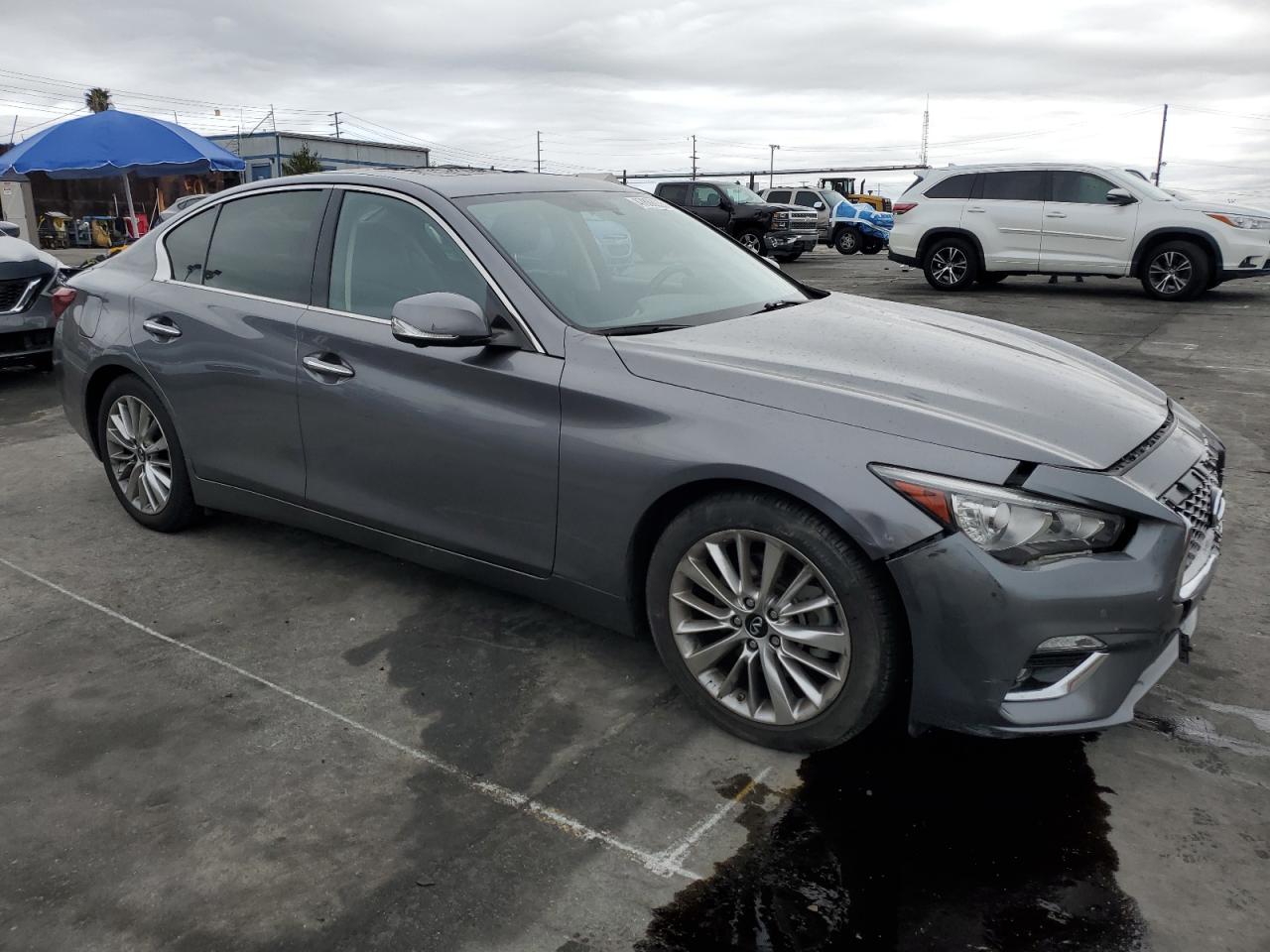 2021 Infiniti Q50 VIN JN1EV7BP1MM702985 Copart auction photo, vandalism damage thumbnail 4