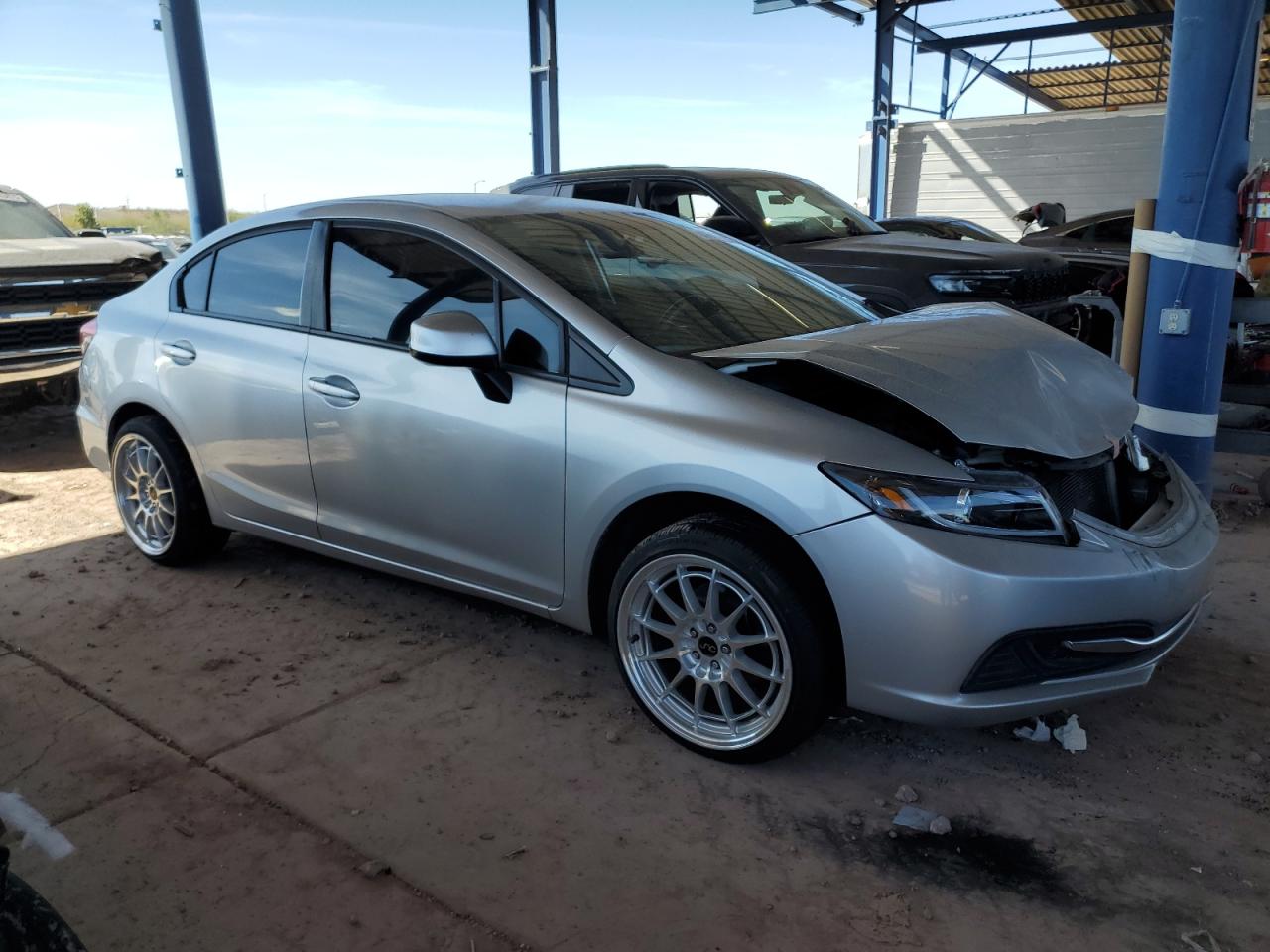 2013 Honda Civic VIN 2HGFB2F53DH527388 Copart auction photo, front end / rear end damage thumbnail 4