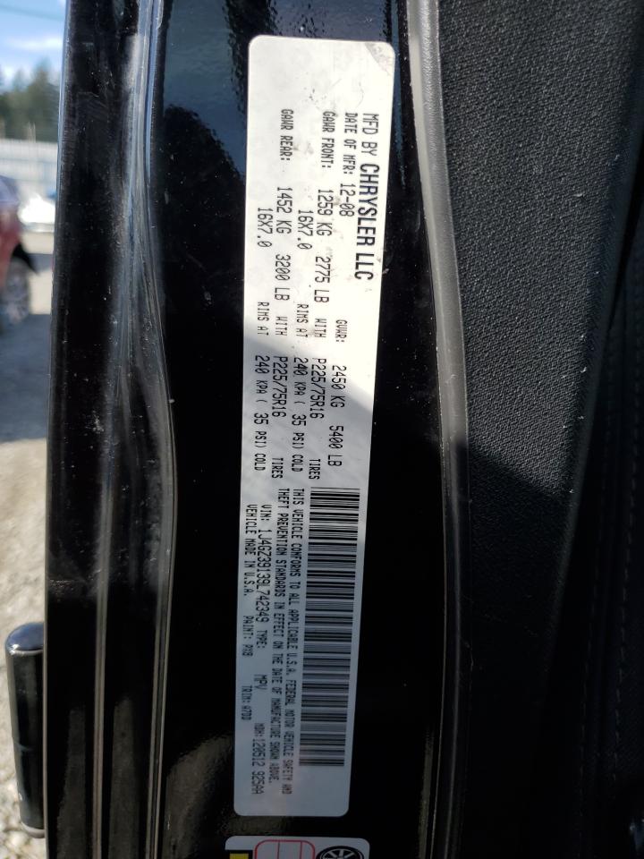 2009 Jeep Wrangler VIN 1J4GZ39139L742349 Copart auction photo, rear end damage thumbnail 12