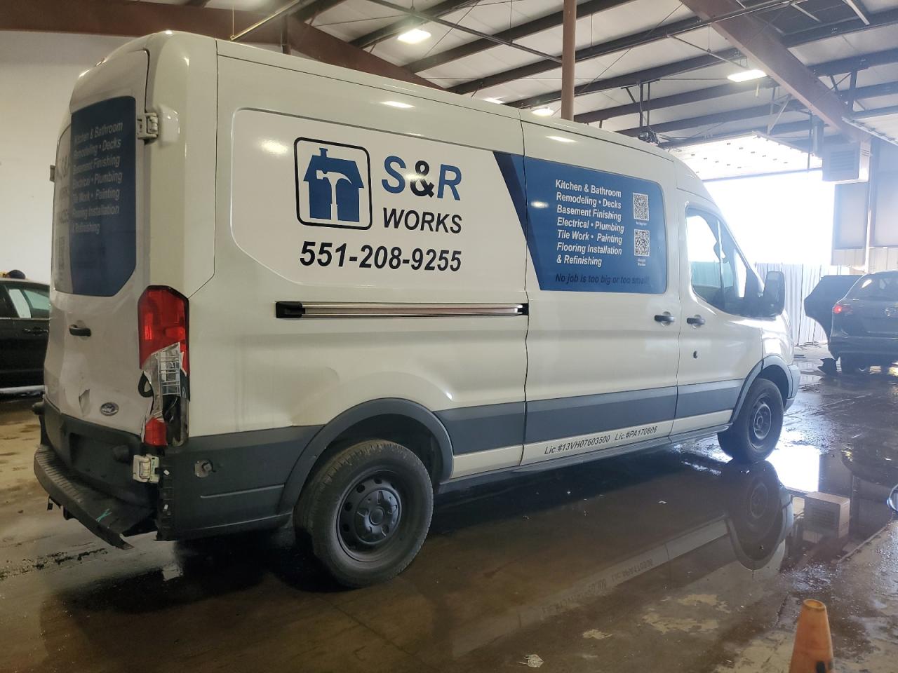 2017 Ford Transit VIN 1FTYE2CM5HKB07642 Copart auction photo, rear end / top/roof damage thumbnail 3
