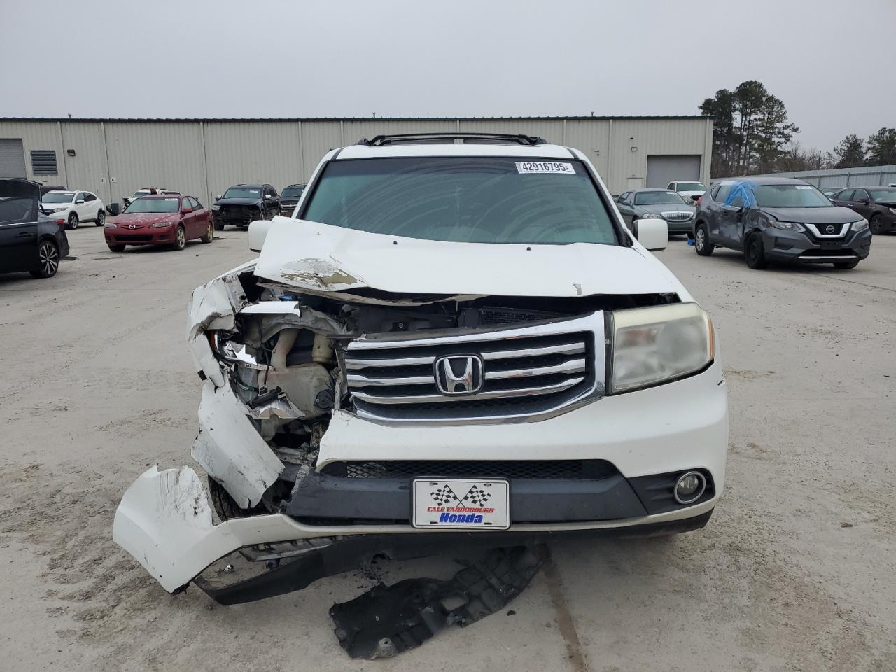 2015 Honda Pilot VIN 5FNYF4H72FB051438 Copart auction photo, front end / side damage thumbnail 5
