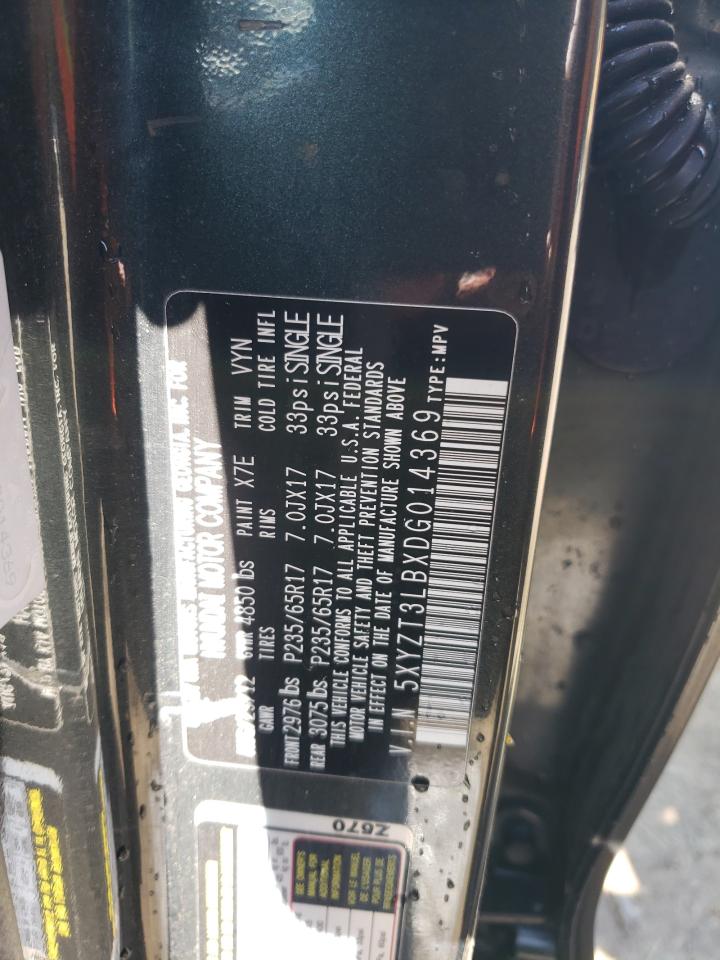 2013 Hyundai Santa Fe VIN 5XYZT3LBXDG014369 Copart auction photo, front end damage thumbnail 14