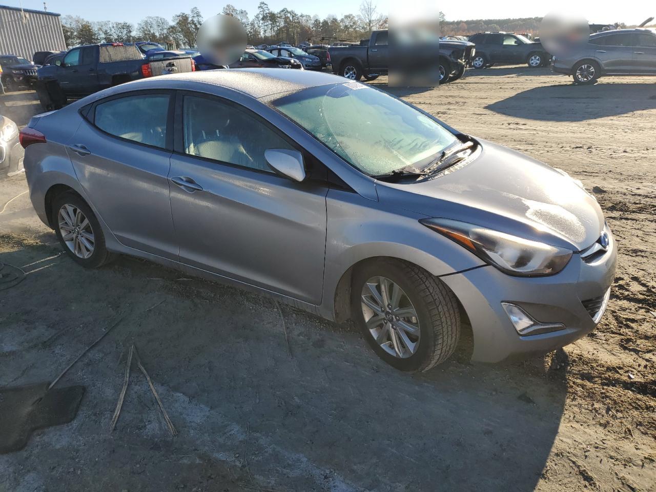 2014 Hyundai Elantra VIN KMHDH4AE7EU086561 Copart auction photo, front end / side damage thumbnail 4