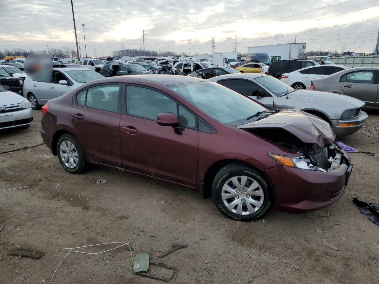 2012 Honda Civic VIN 19XFB2F58CE066293 Copart auction photo, front end damage thumbnail 4