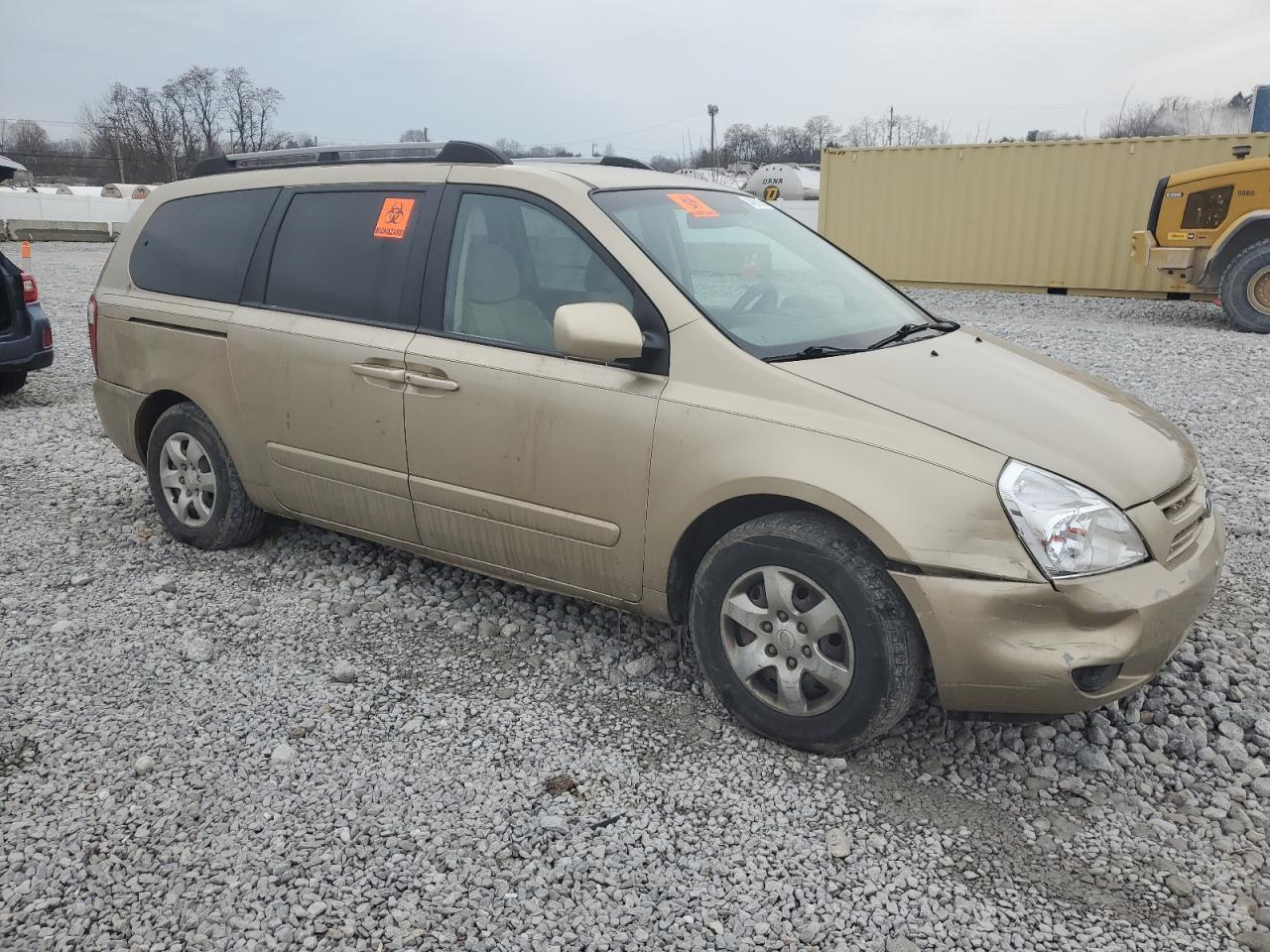 2008 KIA Sedona VIN KNDMB233386255795 Copart auction photo, front end / side damage thumbnail 4