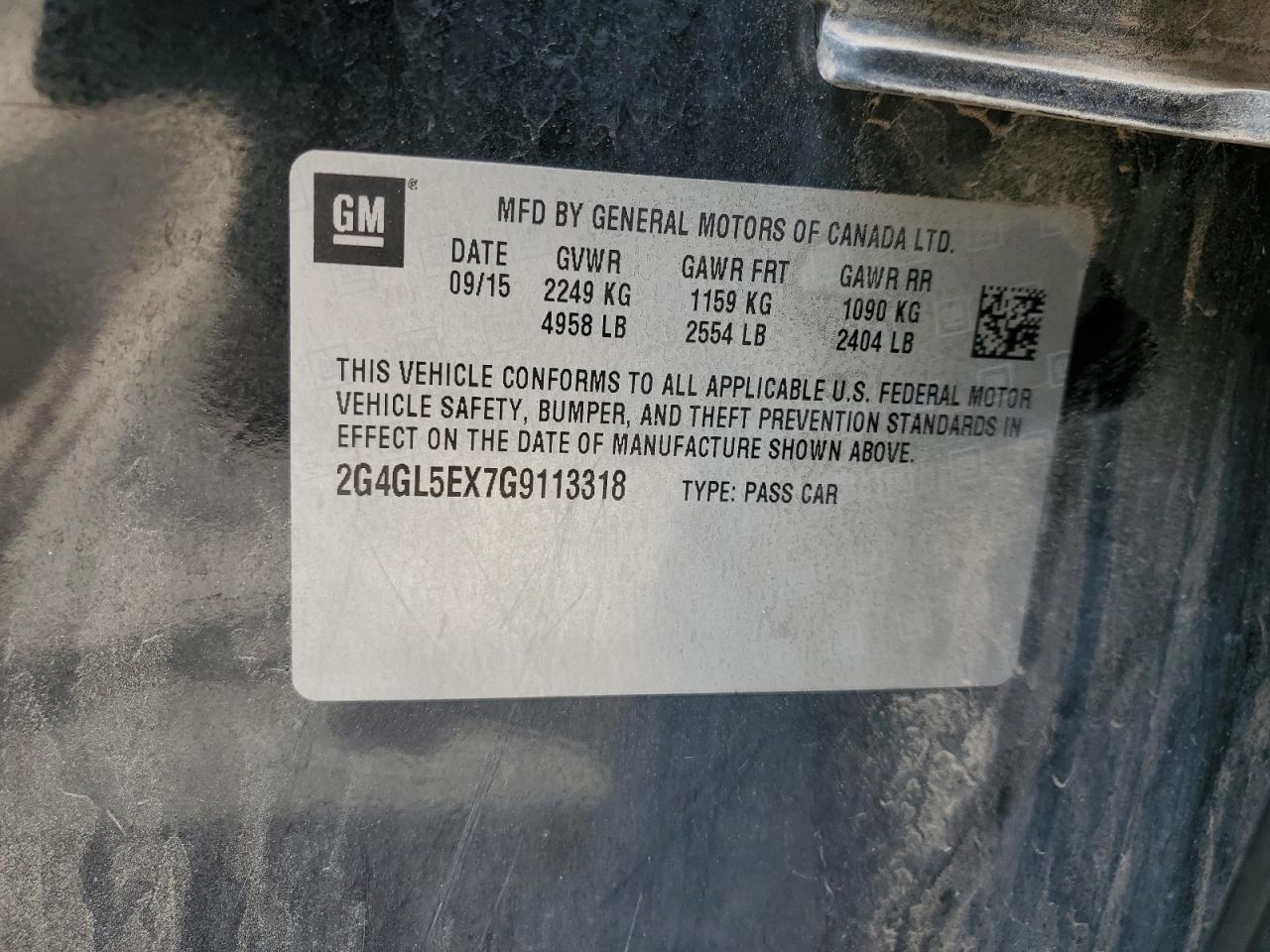 2016 Buick Regal VIN 2G4GL5EX7G9113318 Copart auction photo, front end damage thumbnail 15
