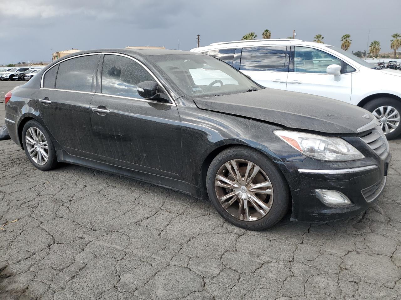 2013 Hyundai Genesis VIN KMHGC4DD0DU257356 Copart auction photo, side damage thumbnail 4