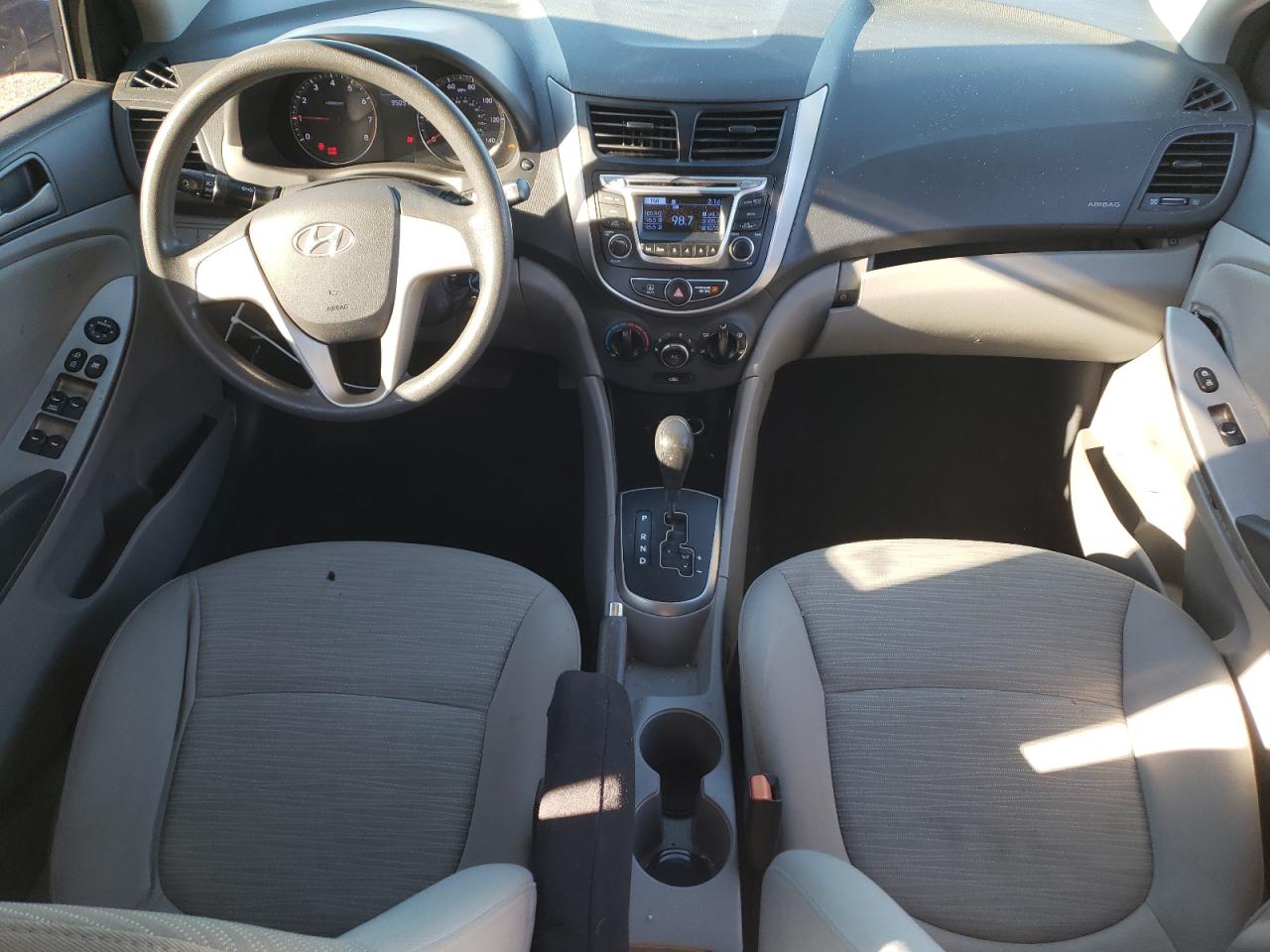 2015 Hyundai Accent VIN KMHCT4AE9FU901418 Copart auction photo, side / front end damage thumbnail 8