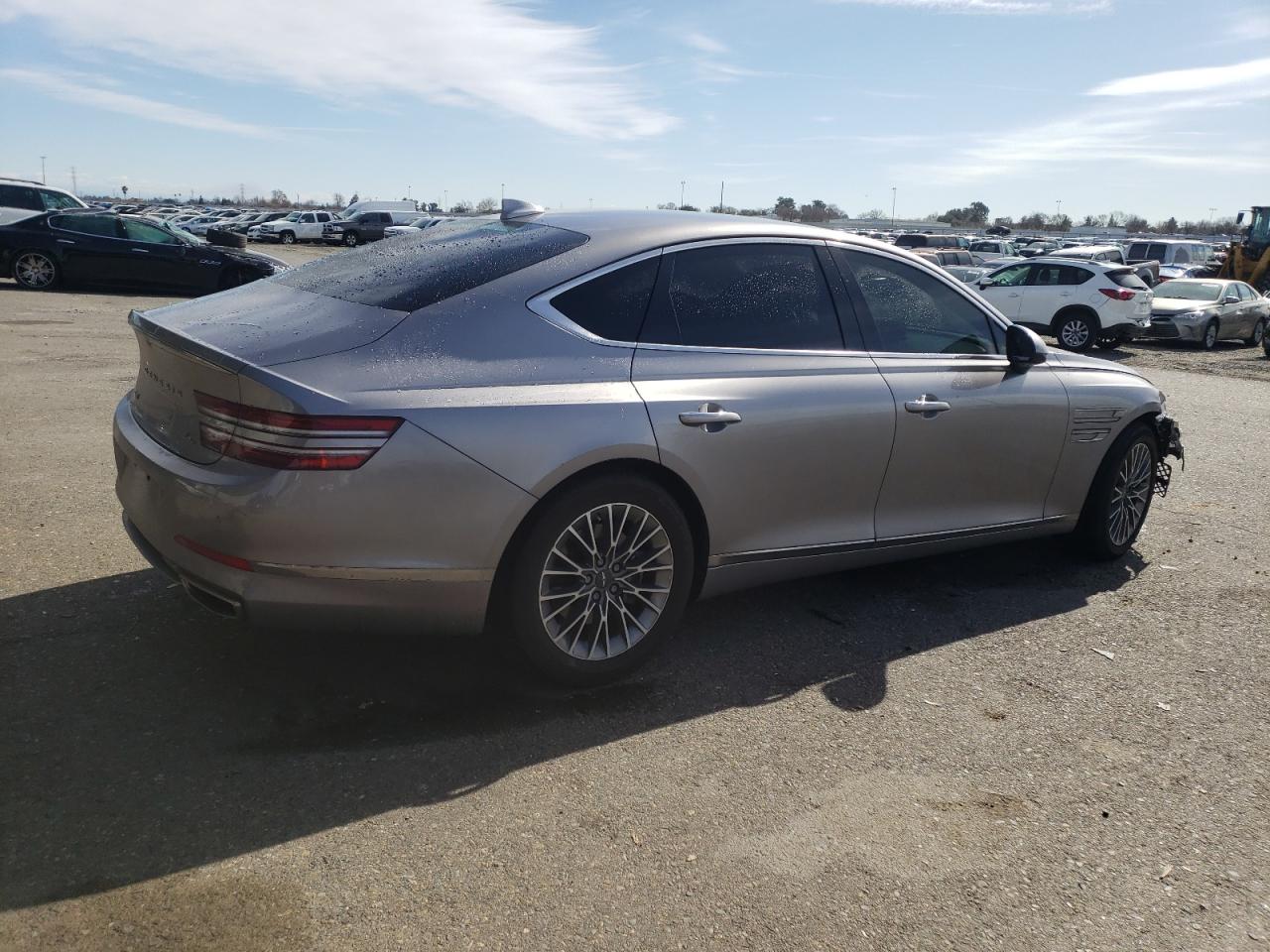 2023 Genesis G80 VIN KMTGB4SC3PU196012 Copart auction photo, front end damage thumbnail 3