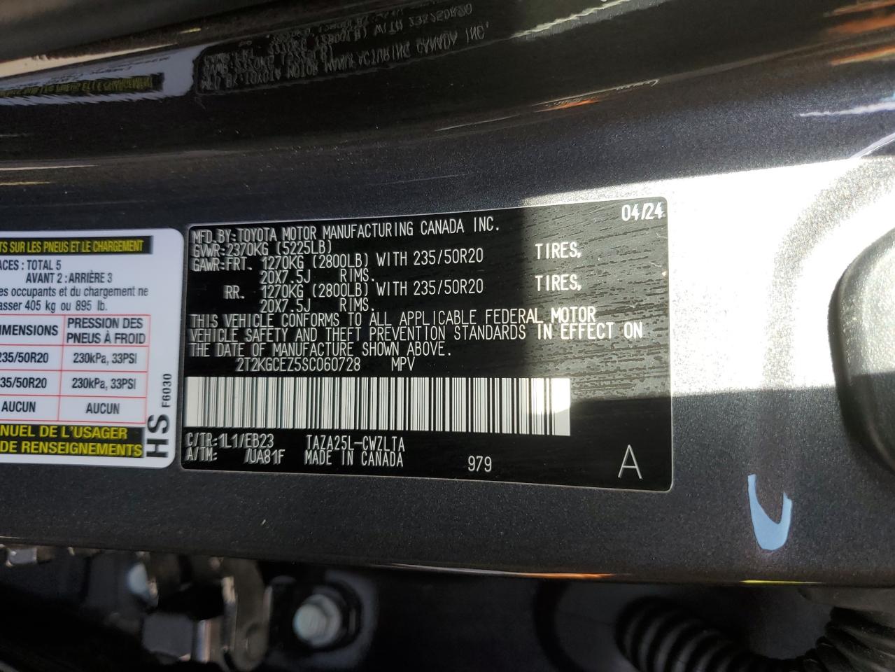 2025 Lexus NX VIN 2T2KGCEZ5SC060728 Copart auction photo, side / front end damage thumbnail 13