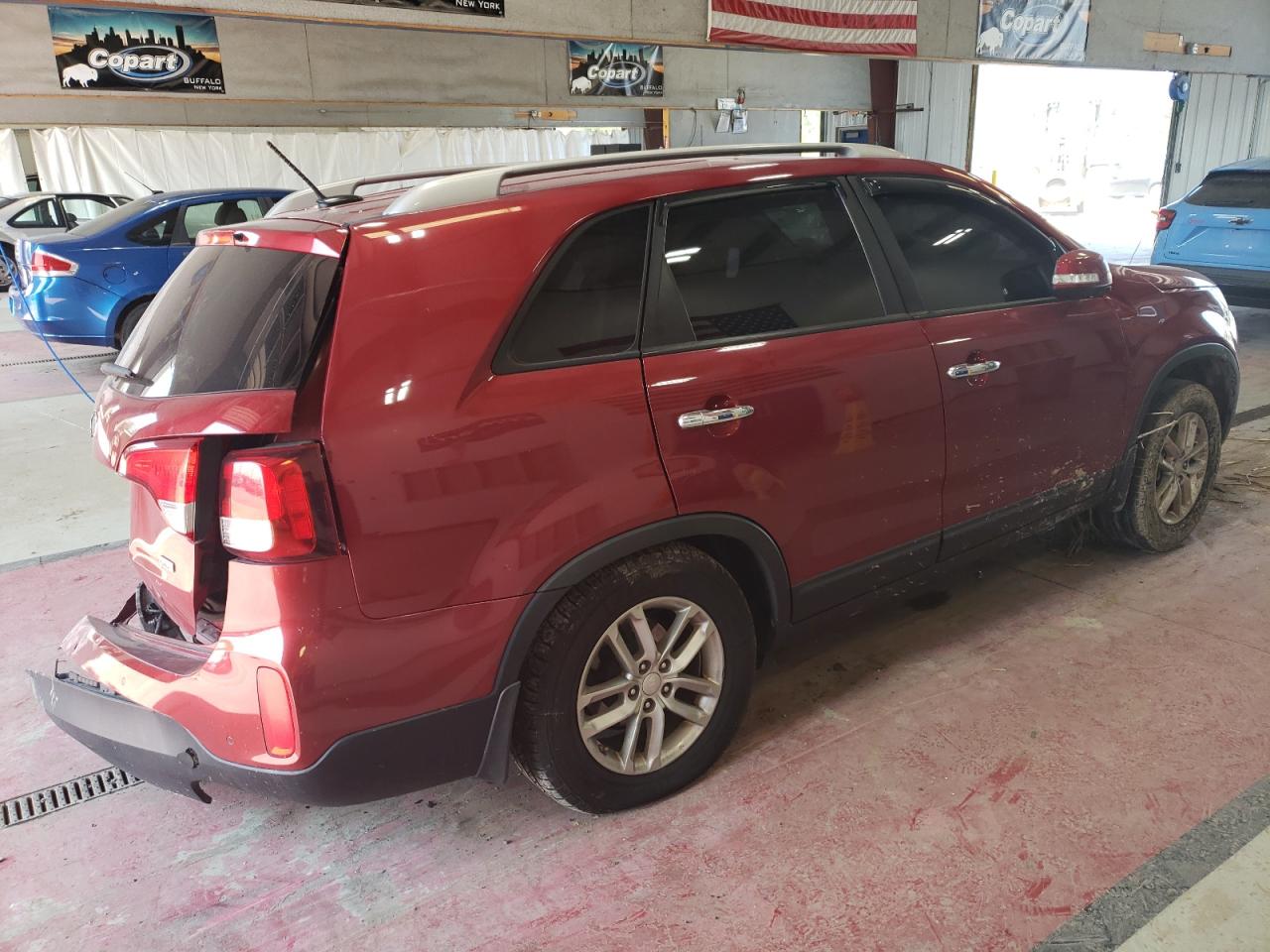 2015 KIA Sorento VIN 5XYKT3A67FG644229 Copart auction photo, rear end / side damage thumbnail 3