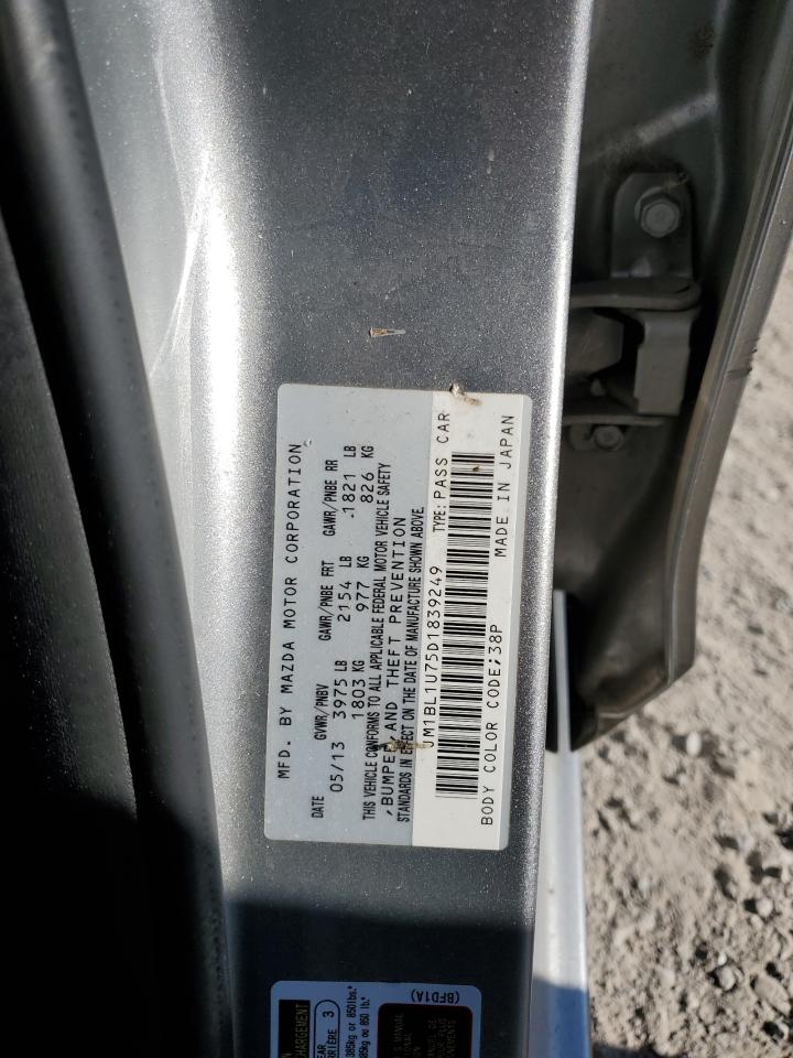 2013 Mazda 3 VIN JM1BL1U75D1839249 Copart auction photo, side damage thumbnail 14