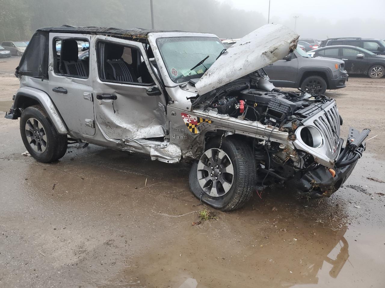 2018 Jeep Wrangler VIN 1C4HJXEN7JW181741 Copart auction photo, rollover / minor dent/scratches damage thumbnail 4