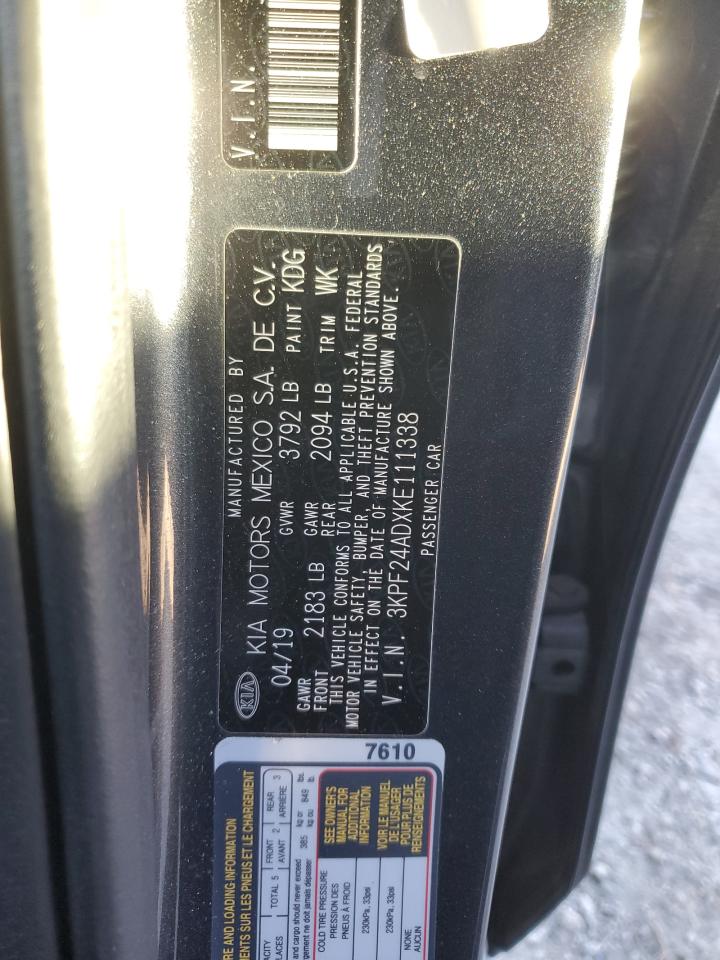 2019 KIA Forte VIN 3KPF24ADXKE111338 Copart auction photo, front end damage thumbnail 15