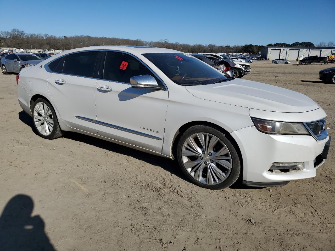 2015 Chevrolet Impala VIN 1G1165S30FU131785 Copart auction photo, front end / side damage thumbnail 4