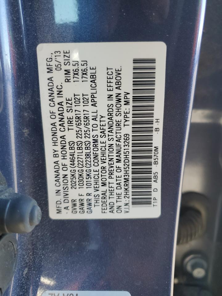 2013 Honda CR-V VIN 2HKRM3H52DH513269 Copart auction photo, front end damage thumbnail 13