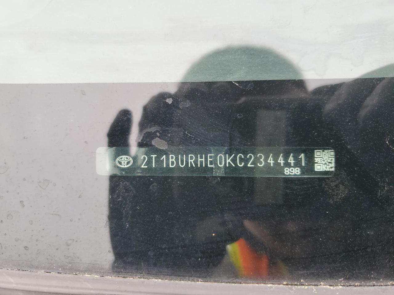 2019 Toyota Corolla VIN 2T1BURHE0KC234441 Copart auction photo, side / front end damage thumbnail 14