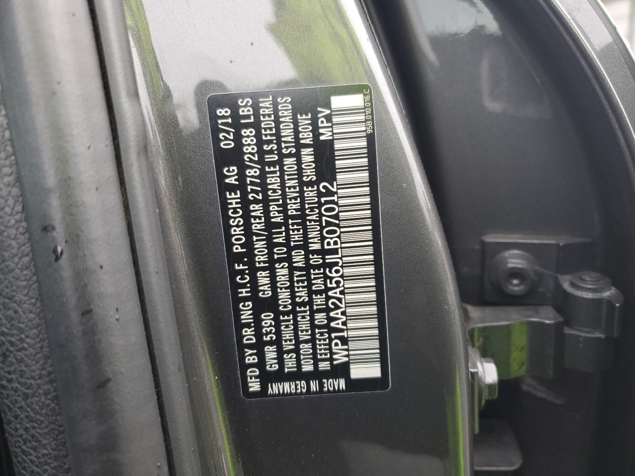2018 Porsche Macan VIN WP1AA2A56JLB07012 Copart auction photo, side damage thumbnail 13