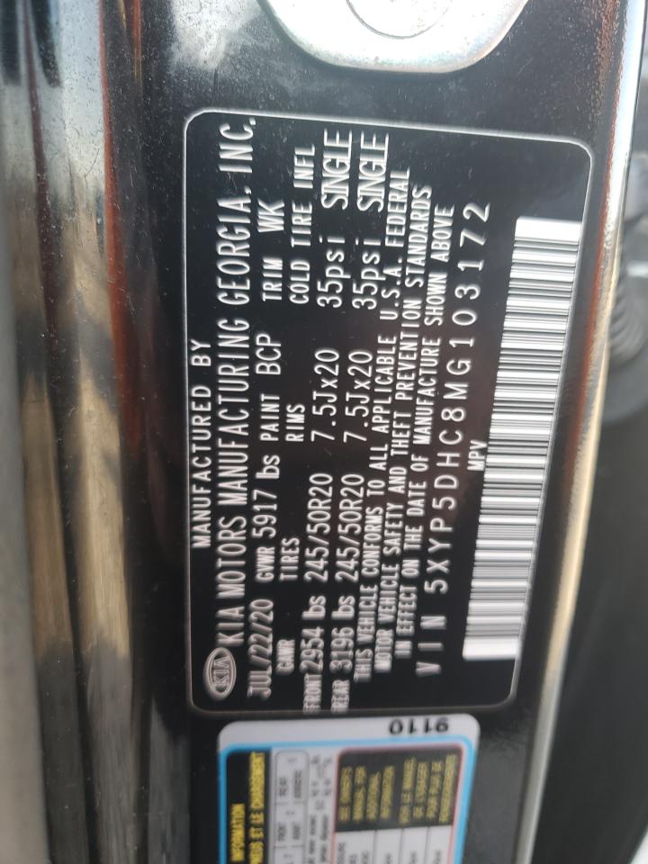 2021 KIA Telluride VIN 5XYP5DHC8MG103172 Copart auction photo, front end damage thumbnail 14