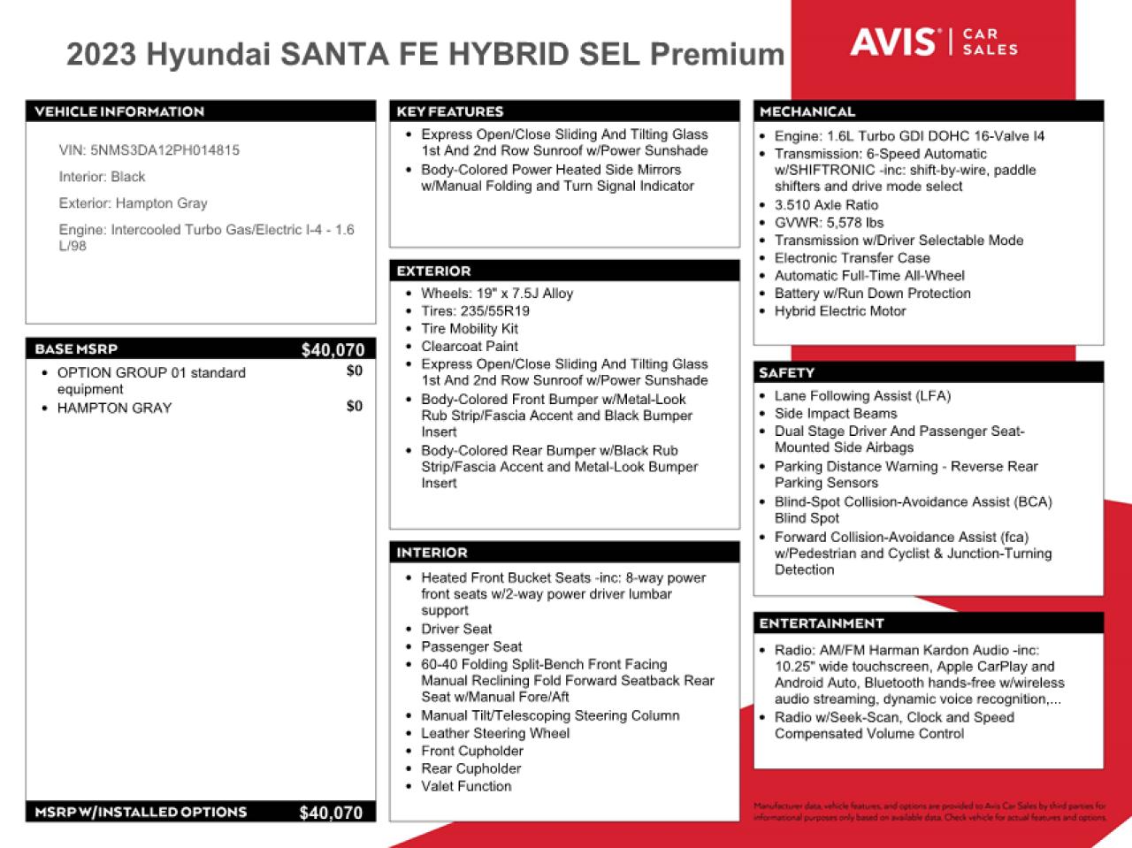 2023 Hyundai Santa Fe VIN 5NMS3DA12PH014815 Copart auction photo, side / rear end damage thumbnail 8