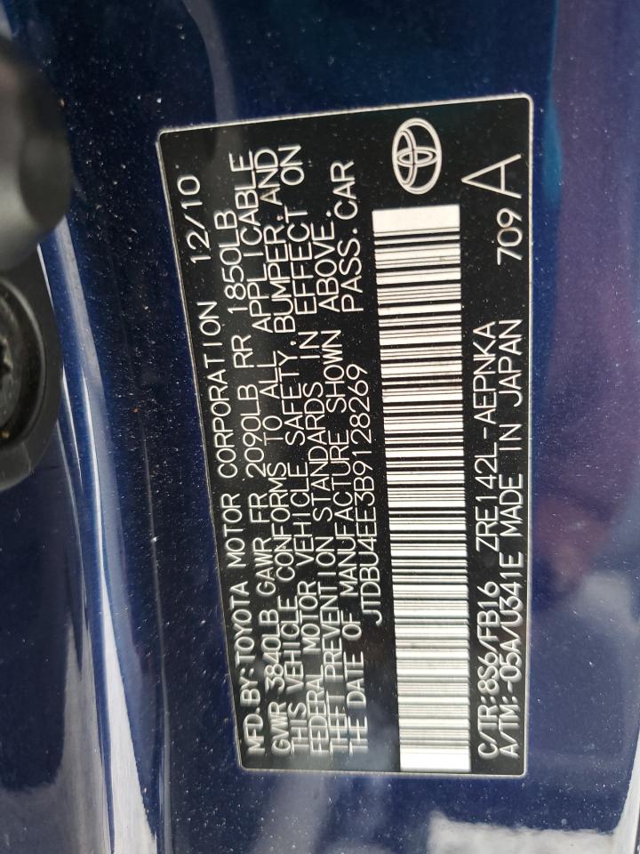 2011 Toyota Corolla VIN JTDBU4EE3B9128269 Copart auction photo, front end damage thumbnail 13
