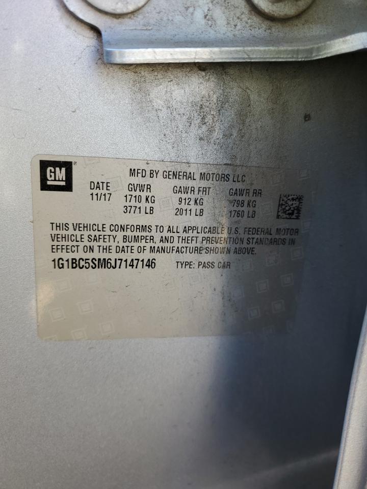 2018 Chevrolet Cruze VIN 1G1BC5SM6J7147146 Copart auction photo, front end damage thumbnail 13