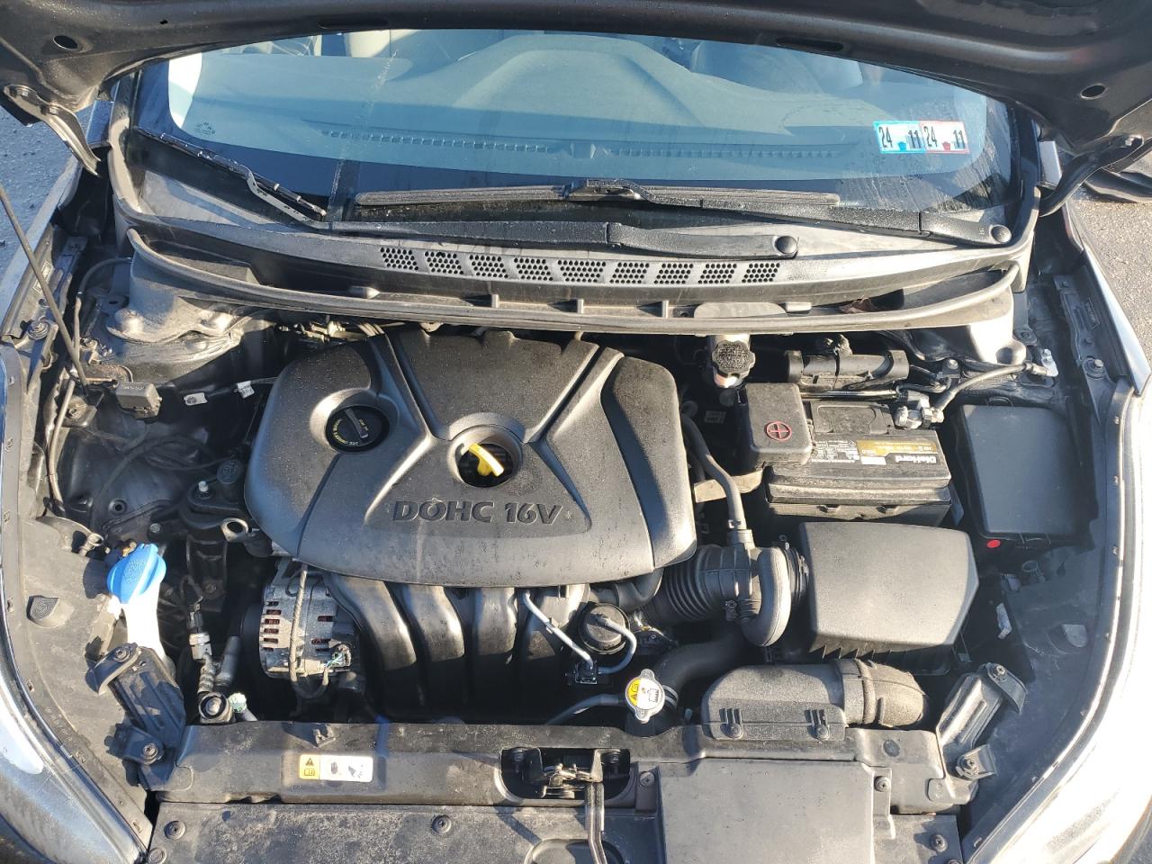 2016 Hyundai Elantra VIN 5NPDH4AE1GH689815 Copart auction photo, front end / undercarriage damage thumbnail 11
