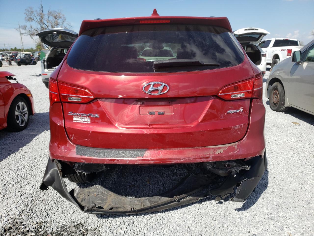 2013 Hyundai Santa Fe VIN 5XYZU3LB7DG082724 Copart auction photo, rear end damage thumbnail 6