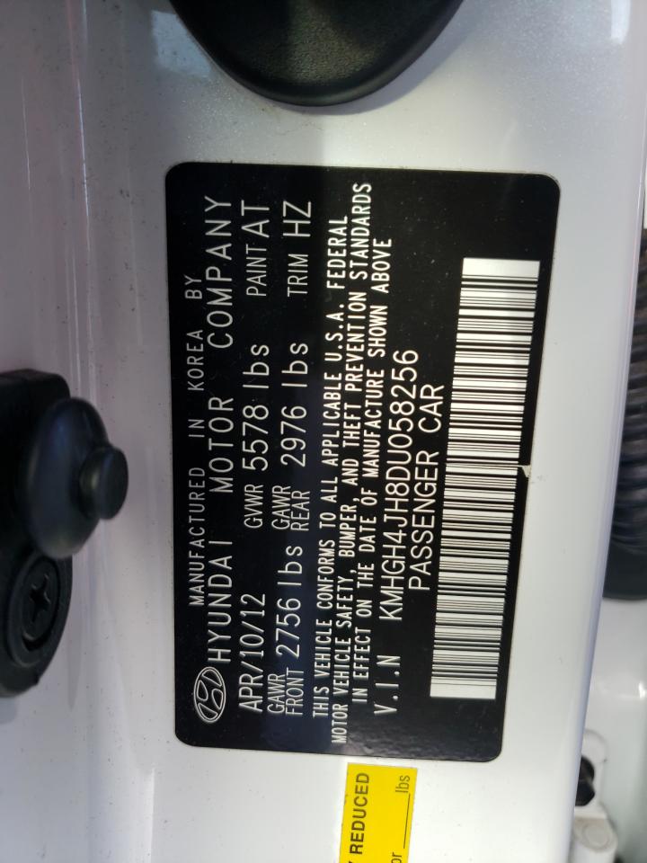 2013 Hyundai Equus VIN KMHGH4JH8DU058256 Copart auction photo, front end / rear end damage thumbnail 14