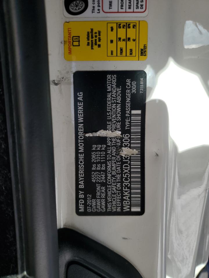 2013 BMW 3er VIN WBAKF3C5XDJ385306 Copart auction photo, side damage thumbnail 14