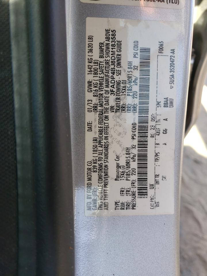2013 Ford Fiesta VIN 3FADP4BJ8DM183585 Copart auction photo, front end damage thumbnail 14