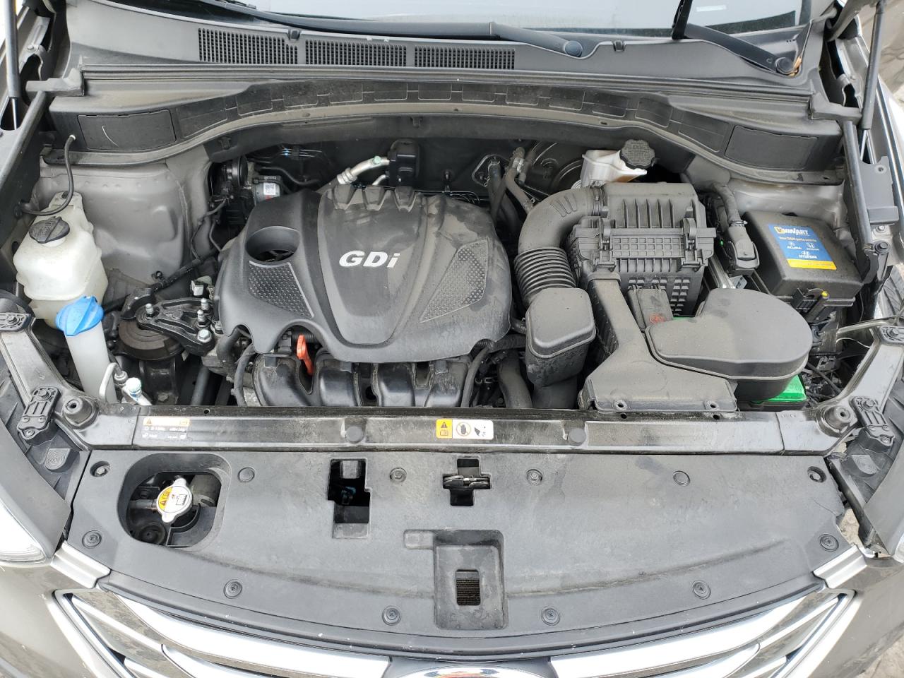 2016 Hyundai Santa Fe VIN 5XYZTDLB0GG377533 Copart auction photo, front end / side damage thumbnail 12