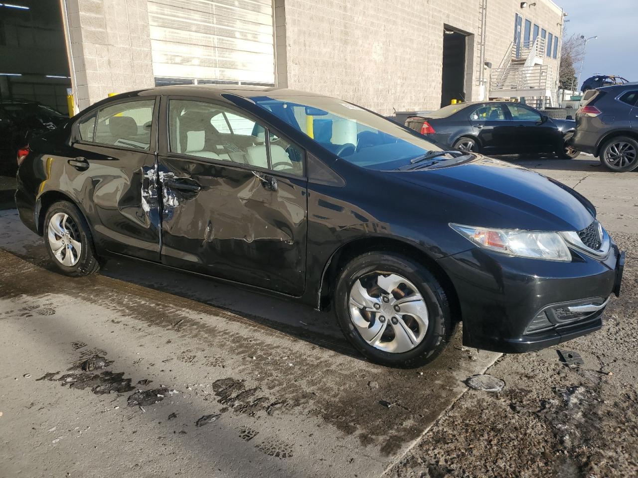 2015 Honda Civic VIN 2HGFB2F57FH549400 Copart auction photo, side / front end damage thumbnail 4