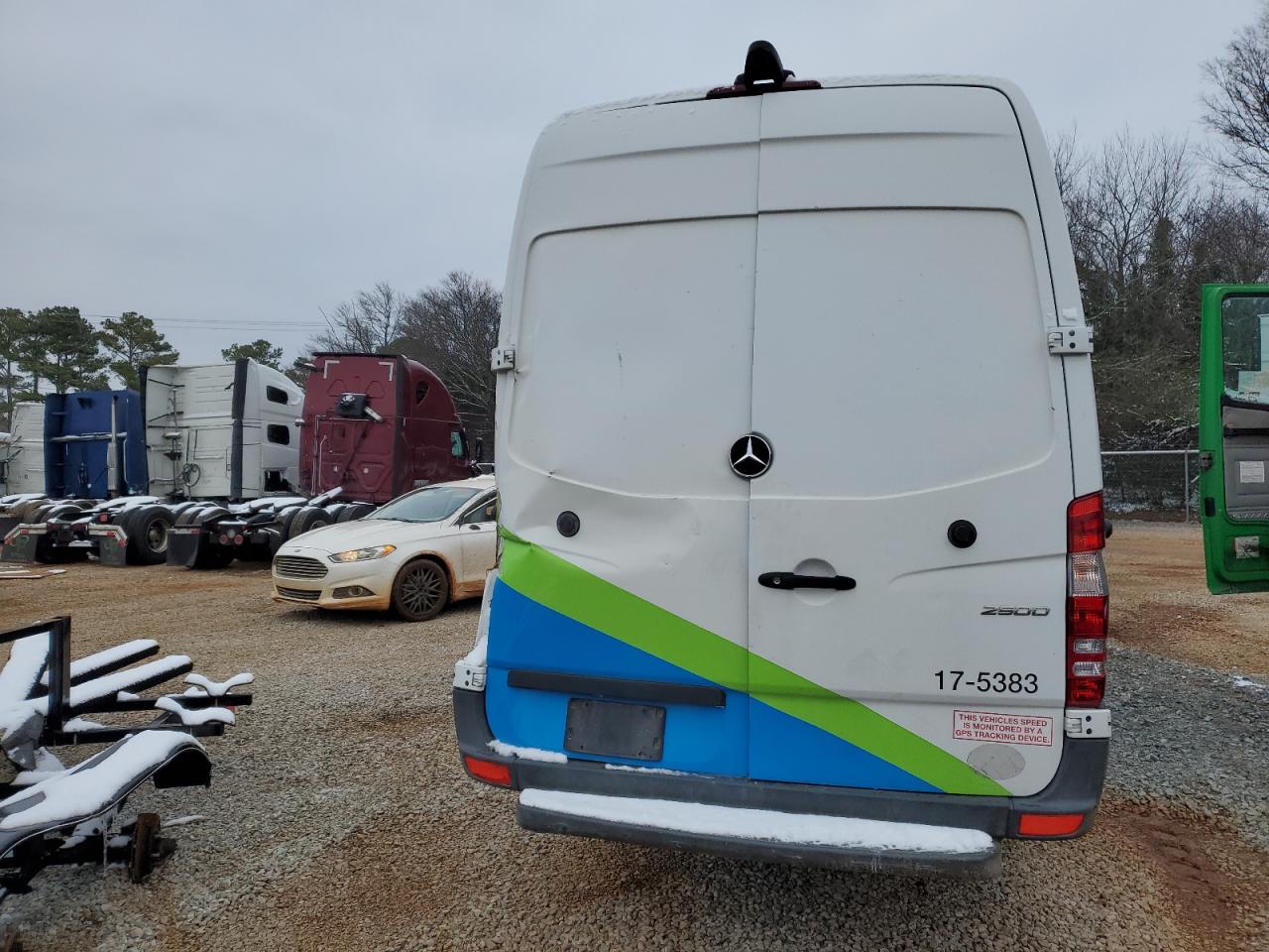 2017 Mercedes-Benz Sprinter VIN WD3PE8CDXHP525383 Copart auction photo, rear end / side damage thumbnail 6