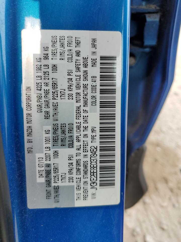 2014 Mazda CX-5 VIN JM3KE2BE8E0378452 Copart auction photo, front end / side damage thumbnail 16