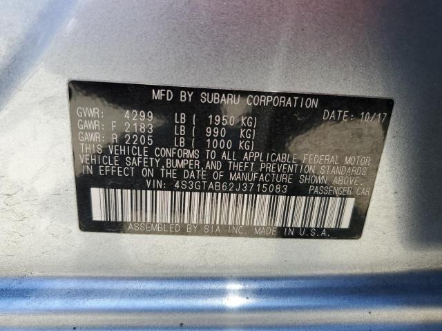 2018 Subaru Impreza VIN 4S3GTAB62J3715083 Copart auction photo, front end damage thumbnail 13