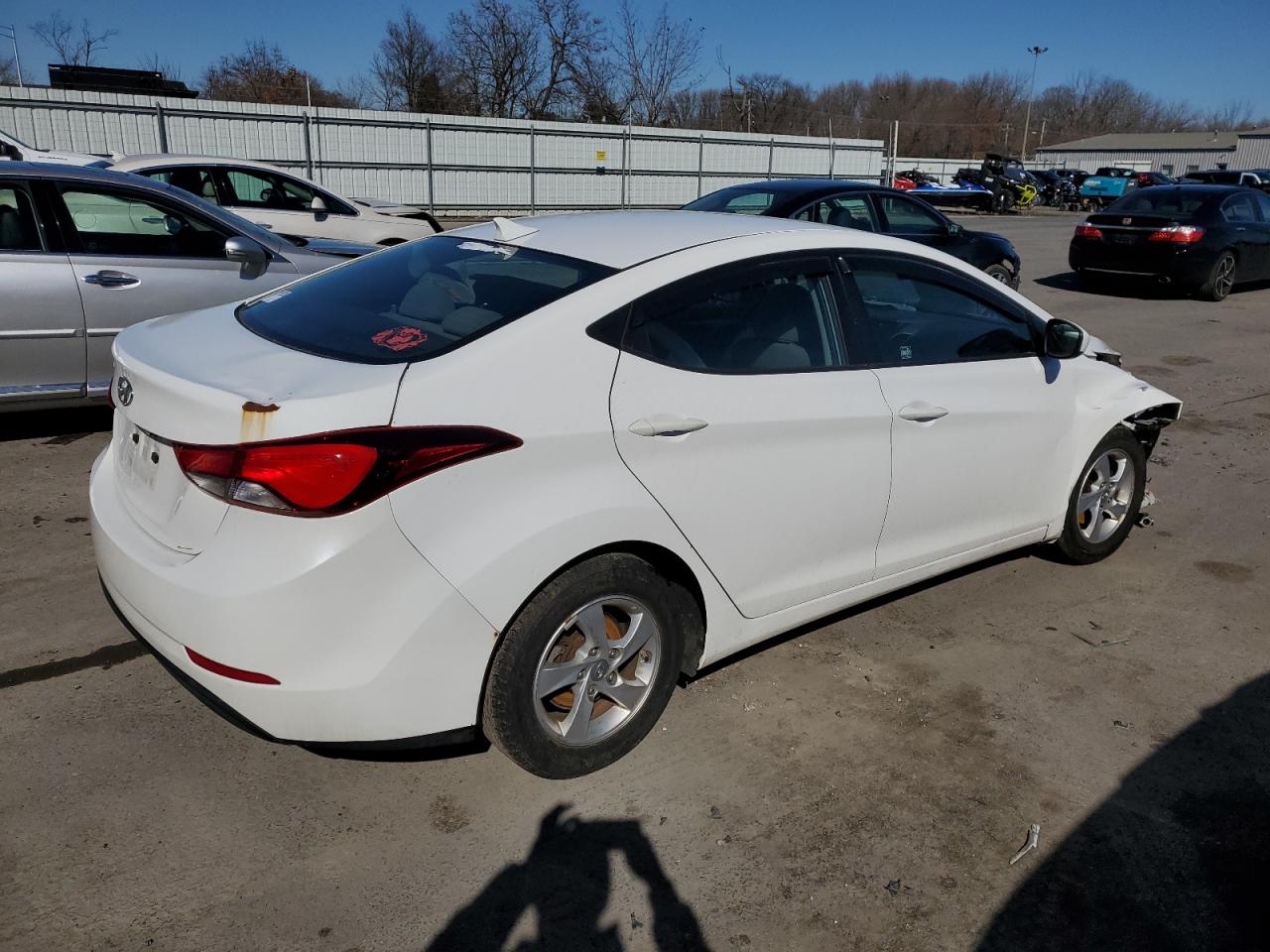 2014 Hyundai Elantra VIN 5NPDH4AE7EH494038 Copart auction photo, front end / side damage thumbnail 3