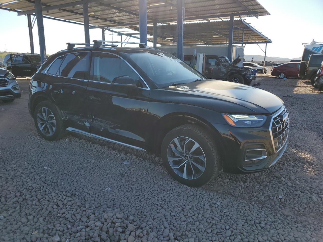 2021 Audi Q5 VIN WA1BAAFY5M2017891 Copart auction photo, side / rear end damage thumbnail 4