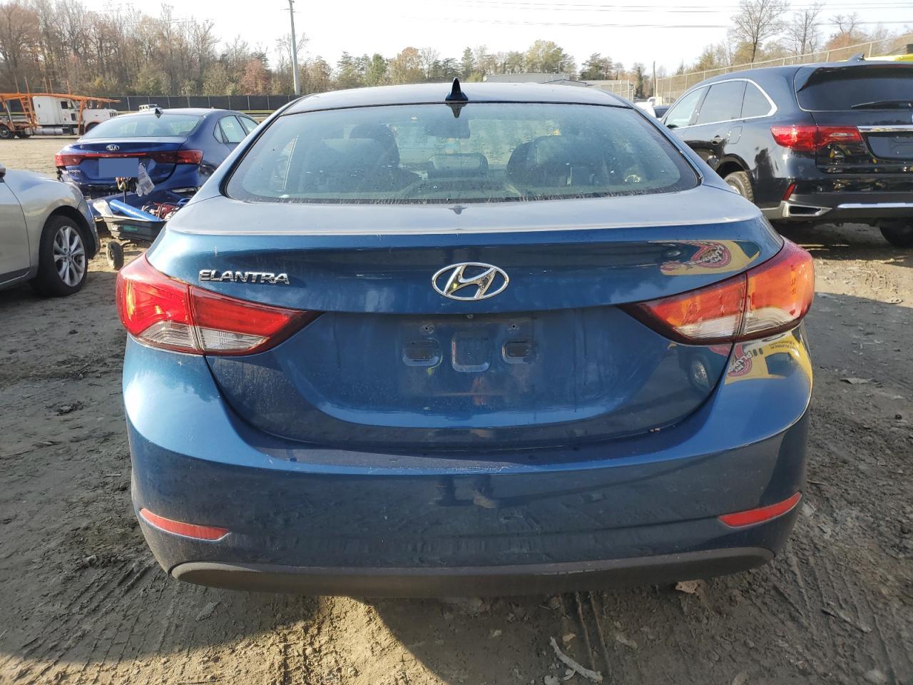 2014 Hyundai Elantra VIN KMHDH4AE7EU136939 Copart auction photo, vandalism damage thumbnail 6