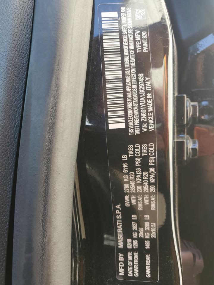 2018 Maserati Levante VIN ZN661YUA1JX297456 Copart auction photo, water/flood damage thumbnail 13
