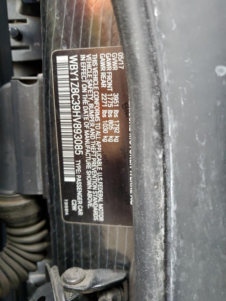 2017 BMW i3 VIN WBY1Z8C39HV893085 Copart auction photo, front end damage thumbnail 14
