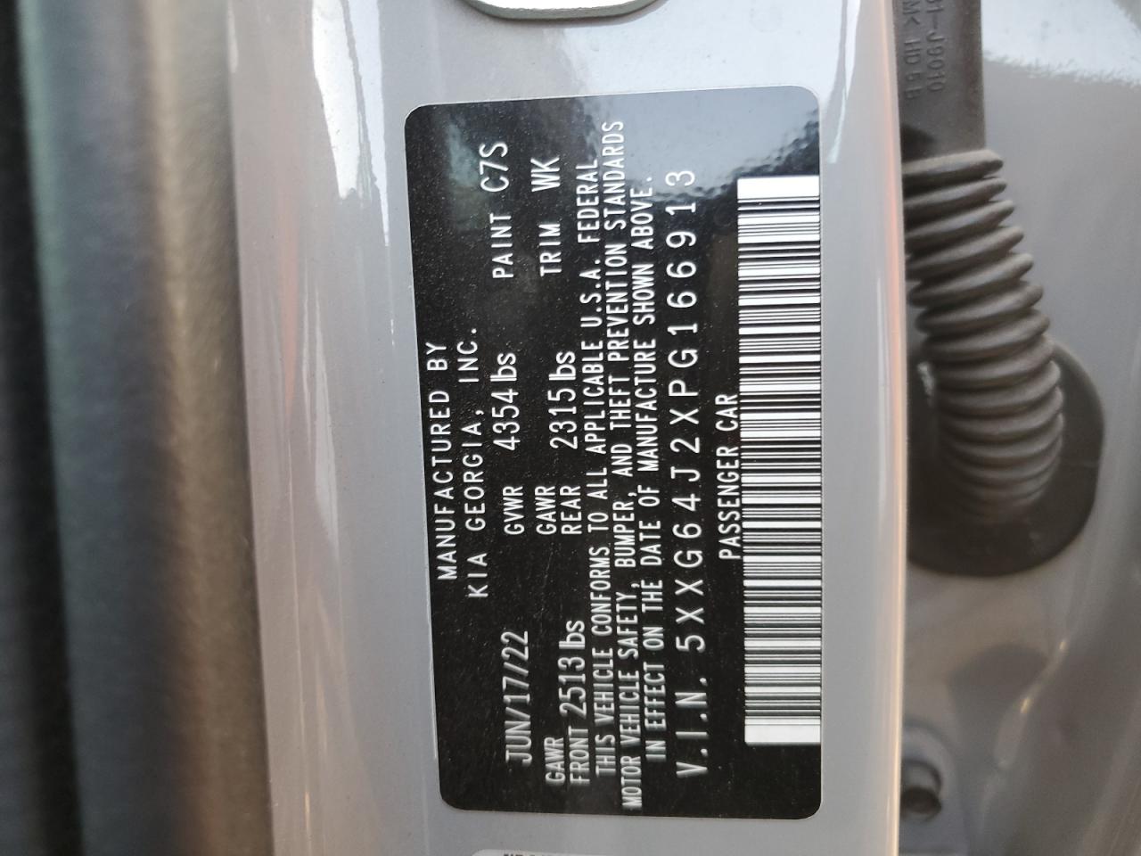 2023 KIA K5 VIN 5XXG64J2XPG166913 Copart auction photo, front end damage thumbnail 15