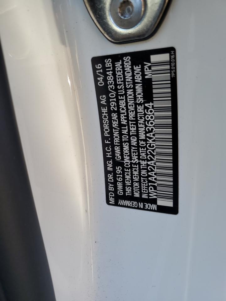 2016 Porsche Cayenne VIN WP1AA2A22GKA36864 Copart auction photo, front end damage thumbnail 13