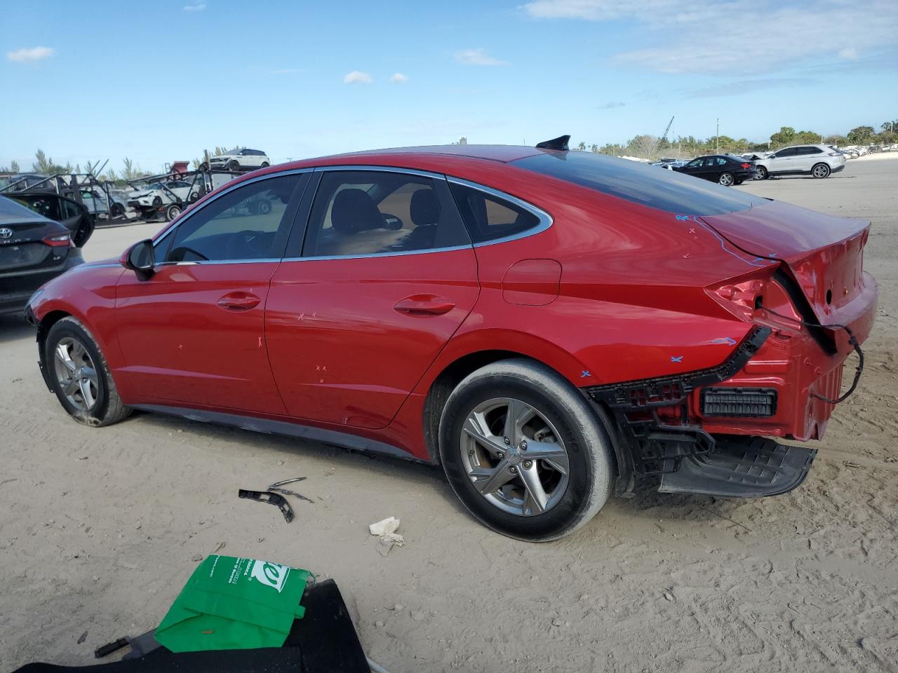 2021 Hyundai Sonata VIN 5NPEG4JA4MH118223 Copart auction photo, front end / rear end damage thumbnail 2