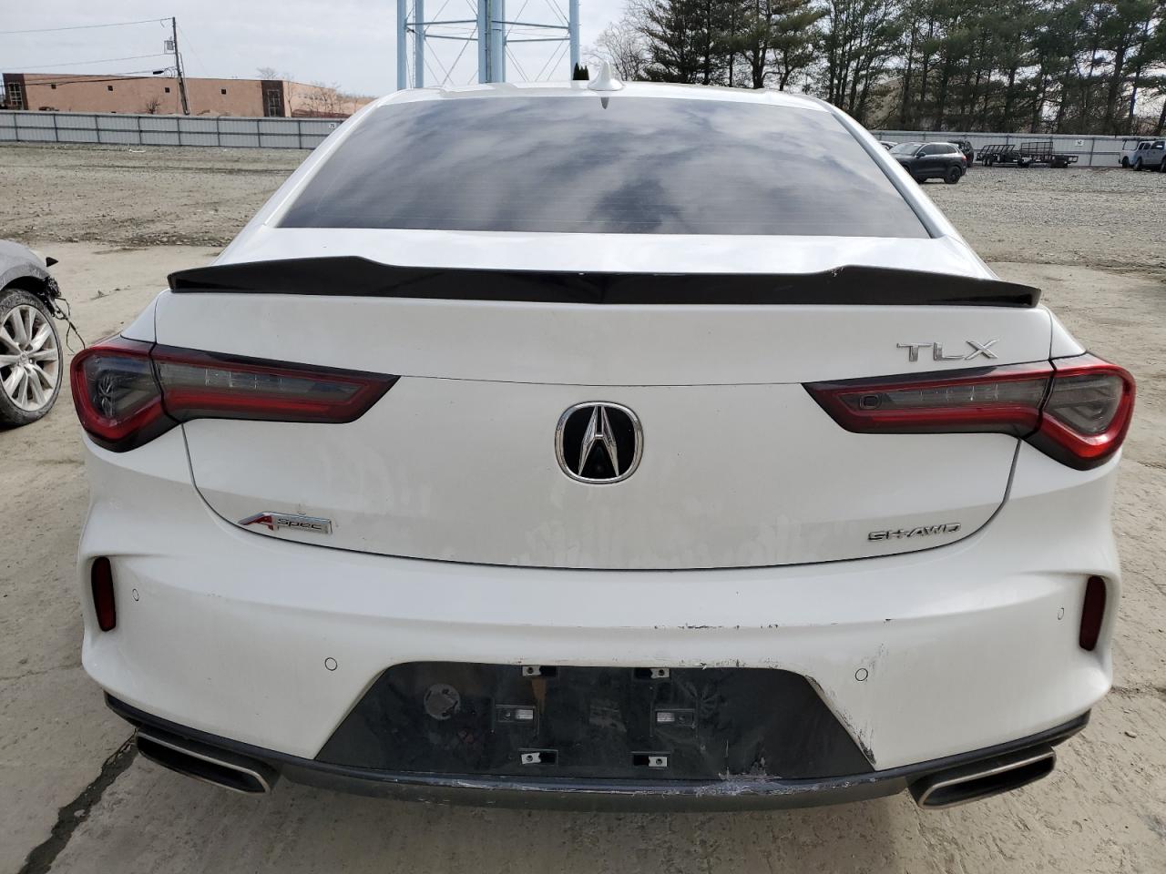 2021 Acura TLX VIN 19UUB6F57MA008583 Copart auction photo, rear end damage thumbnail 6