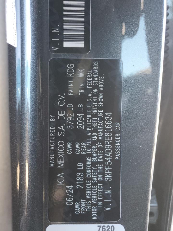 2024 KIA Forte VIN 3KPF54AD9RE816634 Copart auction photo, front end damage thumbnail 15